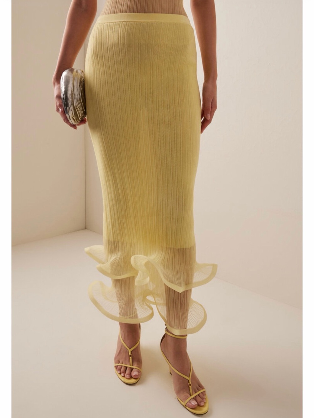 SIMKHAI
Kelso Sheer Plissé Midi Skirt - Picture 2 of 4